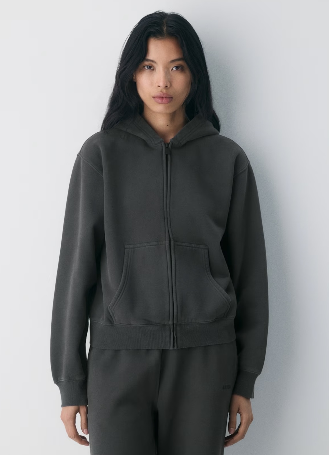 Charcoal Grey Zip-Up Hoodie - 图片 4