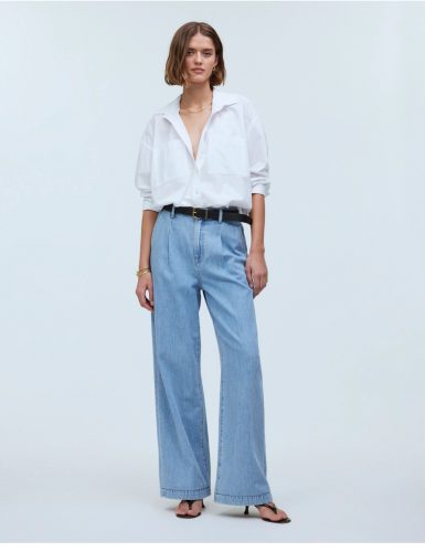 Light Blue High-Waisted Wide-Leg Jeans