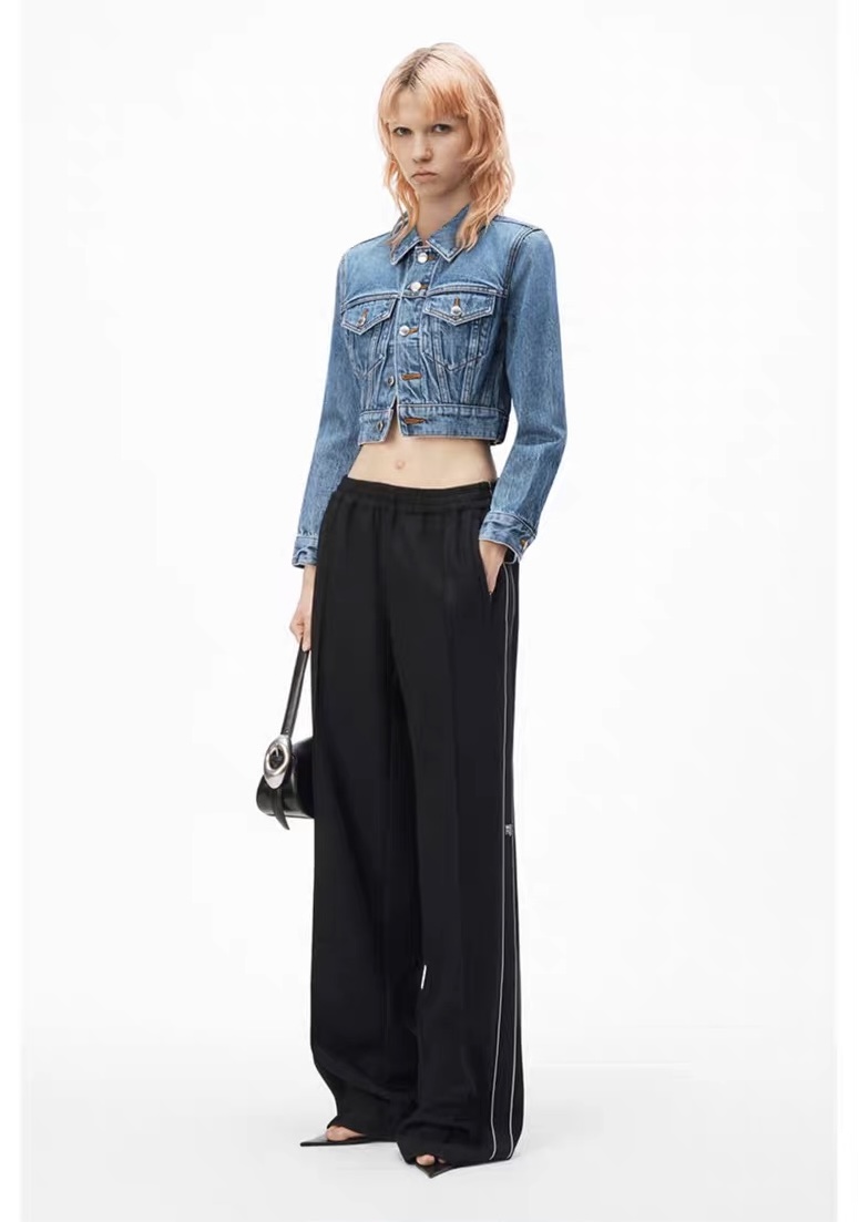 Cropped Denim Jacket with Structured Seaming