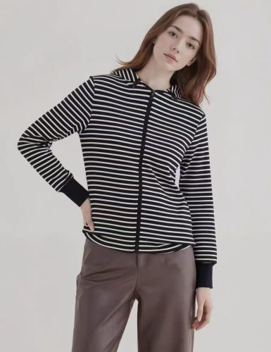 Striped Hooded Zip-Up Jacket