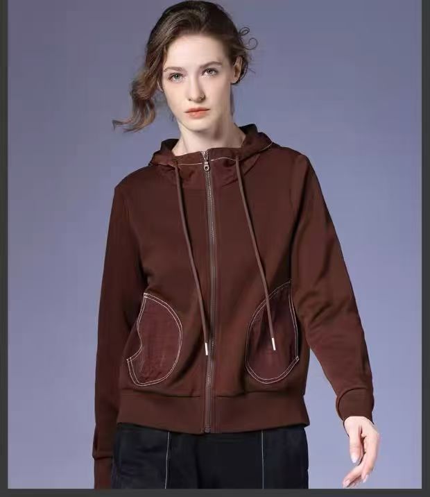 Zip-Up Jacket with Contrast Stitched Pockets - 图片 5