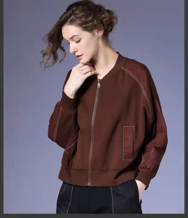 Zip-Up Jacket with Contrast Stitched Pockets - 图片 11