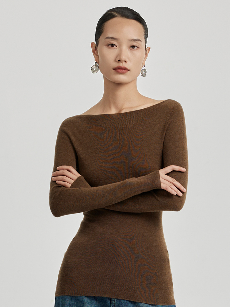 Elegant Off-Shoulder Knit Top - 图片 2