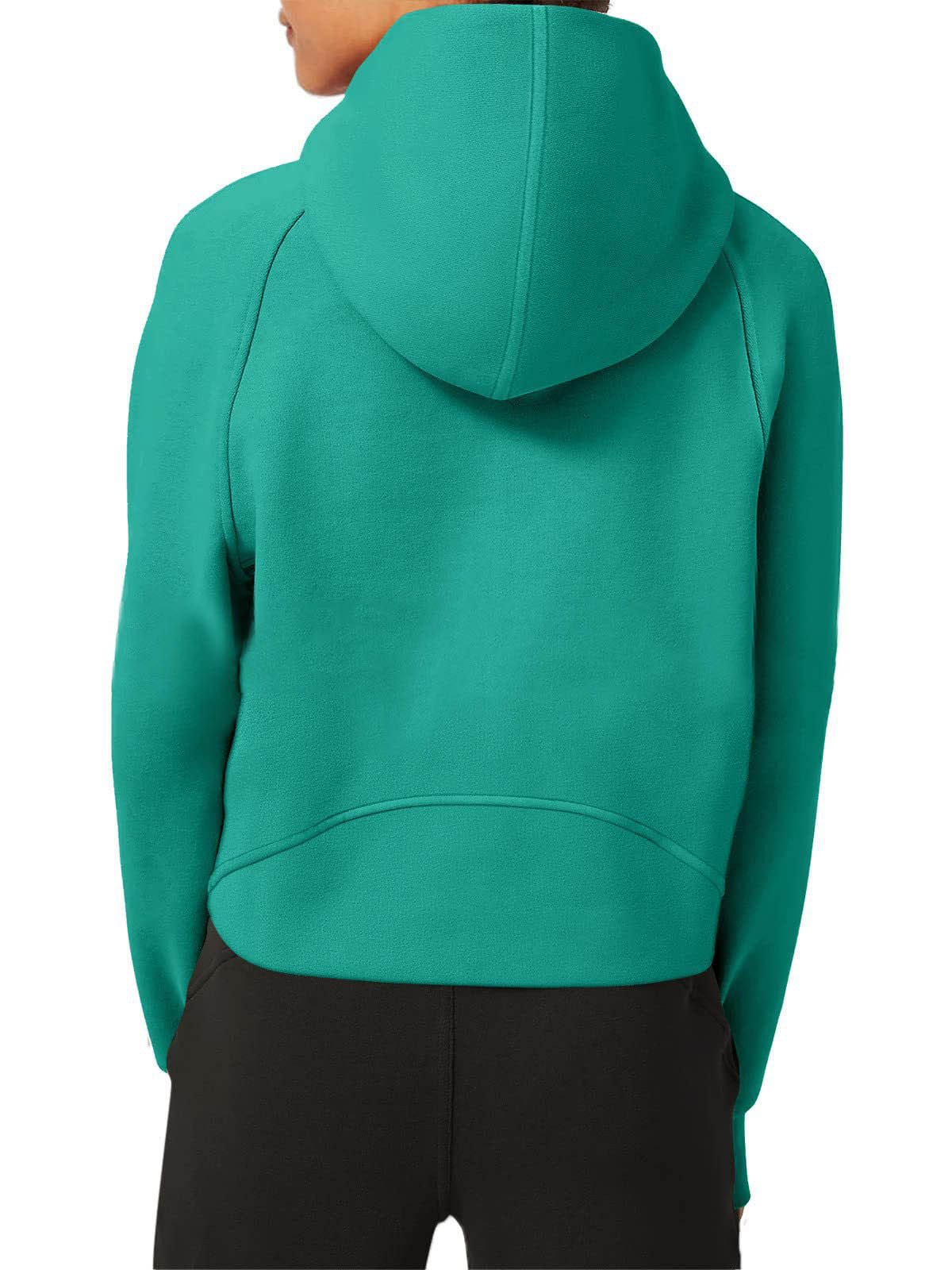 Sporty Half-Zip Raglan Hooded Sweatshirt - 图片 9